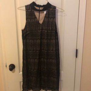 Fun black lace dress with nude liner